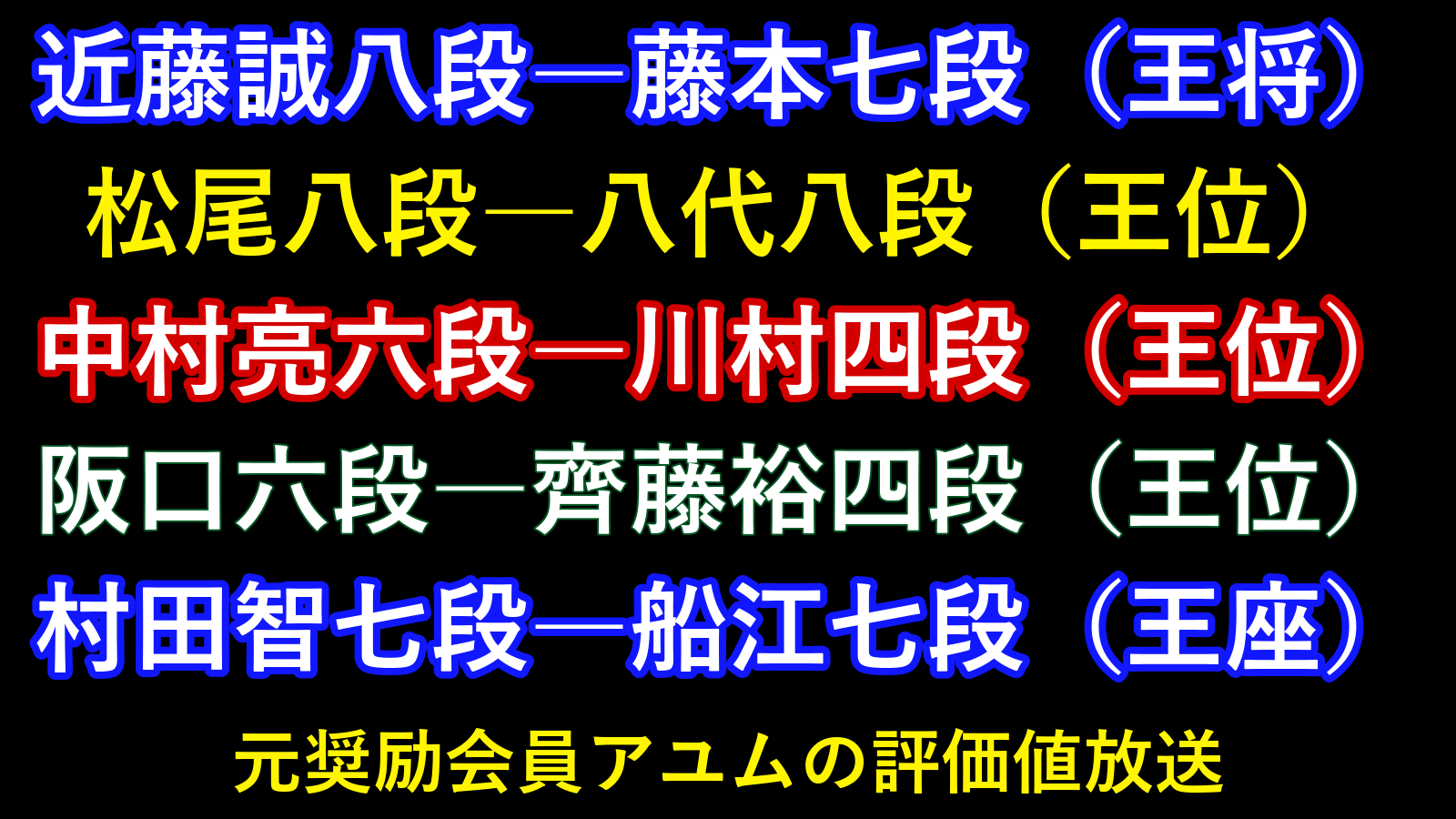 9月7日 元奨励会員アユムの評価値放送